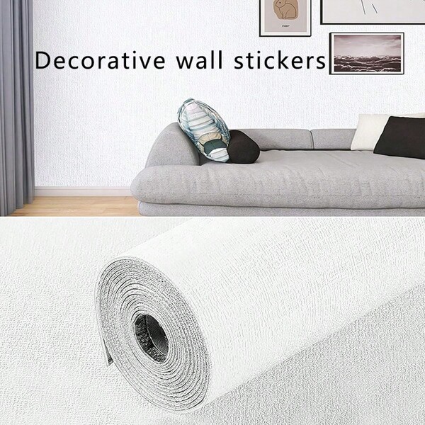 NetHong 10M Thicken Wallpaper Thermal Insulation Linen Plain Wall Sticker Self-Adhesive
