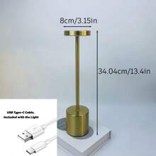 2 Pieces Cordless Metal Table Lamp, 3 Color Touch Sensor Control Portable LED Table Lamp, 3 Levels Brightness Adjustable, Built-In 1200mah Rechargeable Battery, Rechargeable Bedside Lamp, Kids Room Night Light, Dining Room Lamp
