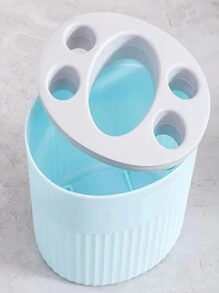 حامل منظم لفرشاة الأسنان ومعجون الأسنان بفتحات، رف تخزين فرشاة قابل للإزالة، اكسسوارات حمام، تخزين وتنظيم الحمام، ديكور منزلي للحمام، ديكور الخريف، عودة إلى المدرسة - متعدد الألوان - مشاهدة 9