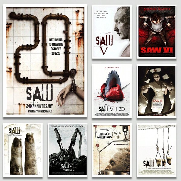 1pc Wall Art Poster Frameless, Classic Movie Poster, Chainsaw Horror, 1-9 High Quality Canvas Printing Fan Collection Wall Art Pictures, Waterproof & Room Home Decoration Pop Horror