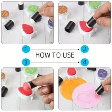 10 件工艺手指海绵涂抹器绘图项目手指绘画海绵套装用于制作卡片、绘画、印章、墨水、返校、学校用品 - 黑色 - 查看 4