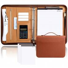 Leather Briefcase, Business Resume Combination With Clipboard, Suitable For A4/Pad, Leather Briefcase Organizer