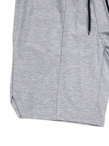 Men's Casual Solid Color Short Sleeve T-Shirt And Shorts Sports Suit, For Outdoor - Light Grey - View 5