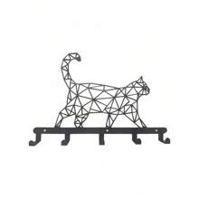 Perchero de pared con diseño de gato moderno, colgador de llaves con patrón de gato de metal, ganchos decorativos de gato adorables, adecuado para cocina, baño, dormitorio, organizador de llaves, estantería flotante, decoración navideña, ganchos, perchero de pared para abrigos, dormitorio, colgador de pared, organizador de llaves - Multicolor - Ver 1
