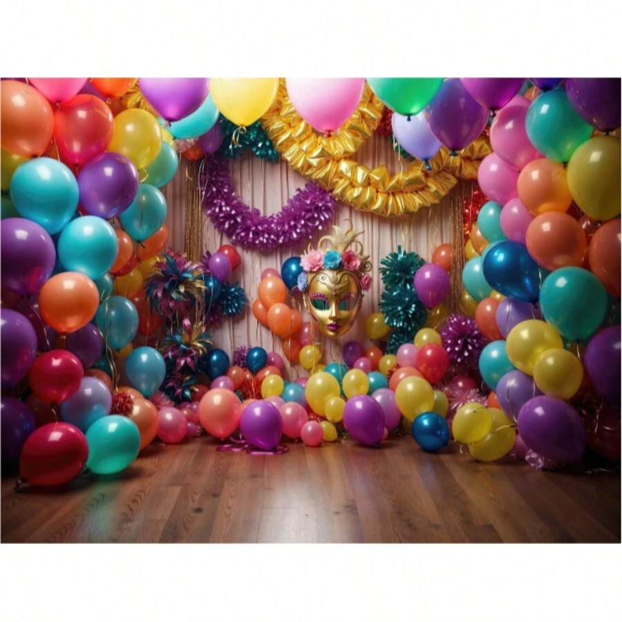 Painel Festa Retangular Fundo Fotográfico Carnaval Folia Balões - FCNV0117 - Visão 1