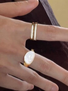 1/6pcs Fashionable Vintage Luxury Niche Design Ins Style High-Quality Diamond & Emerald Adjustable Open Ring, Suitable For Women's Daily Wear, Evening Gala, Photo Shoots, Great Gift For Family & Friends