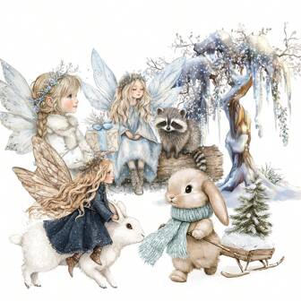 JAI IMAN 74pcs-93pcs Sticker Set Woodland Fairy And Animal Theme With Tree, Rabbit, Floral, Garden Fairy Patterns, Suitable For Holiday Decor, Scrapbooking, Gifts, For Bottle Decoration, Greeting Card, Postcard Decorations, Album Decor.