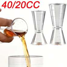 2pcs/Set 40/10CC Transparent Measuring Cup, Party Cocktail Shaker, Ounce Cup Measuring Tool, Kitchen Bar Accessories, Wedding And Birthday Supplies, Home And Party Decorations