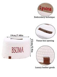 Porta fazzoletti personalizzato, design intrecciato in corda, stile nordico, porta rotolo di carta quadrato, decorazione per casa, salotto, camera da letto, bagno, tavolo da pranzo, testo personalizzabile