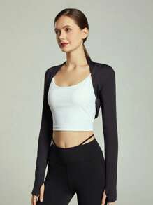 1pc Shoulder Arm Sleeve Summer Sun Protection Shawl Sleeve Outdoor Cycling Solid Color Lightweight Sporty Cardigan Jacket Crop Top Elegant Small Capelet Shoulder Sleeve Jacket For Women