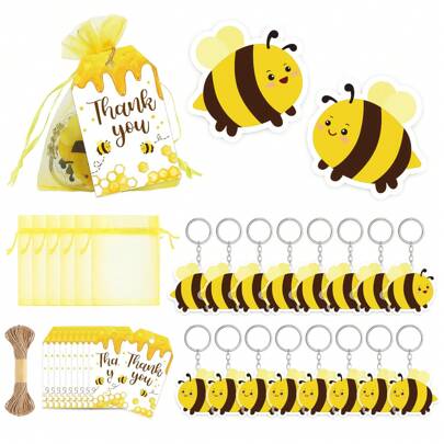 49 Pieces Party Favor Keychain Thank You Gift Tags With Twine Contains 16pcs Butterfly Keychain 16pcs Butterfly Card 16pcs Organza Bag And 10m Rope For Party Decoration Supplies