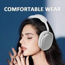 Max P9 Pro Wireless Bluetooth Headphones HiFi Stereo Noise Cancelling Waterproof Microphone Over-Ear Sports For Smart Phones For Apple Phone, IPad, Laptops, Gifts For Family, Friends, Kids, Hallowoon, Fall - Bạc - Xem 5