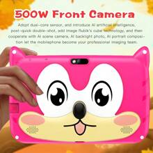 Tablet de aprendizagem infantil Q-Version Fox Back Shell Q80 rosa de 7 polegadas, resolução de 1280 * 800, 4 GB de RAM, 64 GB de ROM, Android 13, bateria de 4000 mAh, software de aprendizagem infantil integrado, assistente de aprendizagem, entretenimento, bom parceiro, presente de aniversário preferido, não equipado com adaptador de energia