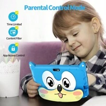 Tablet de aprendizagem infantil Q-Version Fox Back Shell Q80 rosa de 7 polegadas, resolução de 1280 * 800, 4 GB de RAM, 64 GB de ROM, Android 13, bateria de 4000 mAh, software de aprendizagem infantil integrado, assistente de aprendizagem, entretenimento, bom parceiro, presente de aniversário preferido, não equipado com adaptador de energia