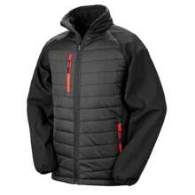 Result Womens/Ladies Compass Soft S Jacket (Black/Red) - 160gsm 100% Polyester - 黑色 - 查看 1