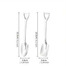 Juego de 4 cucharas de acero inoxidable en forma de pala - Versátiles para postres, sandía y helados - Utensilios de cocina - Astilla - Ver 6