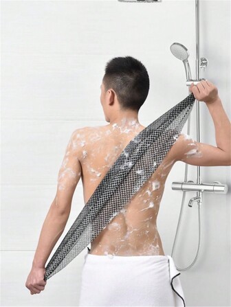 1pc Japanese Exfoliating Bath Towel, 1 Bath Brush Back Towel Exfoliating Scrub Shower Sponge Body Bathroom Supplies Towel Men And Women Daily Care Home Bathroom Decor Fall Decor Back To School