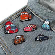Disney 1/6 Pcs Anime Carros Broche Criativo Mater Esmalte Pin Metal Emblema Jóias Roupas Mochila Acessórios