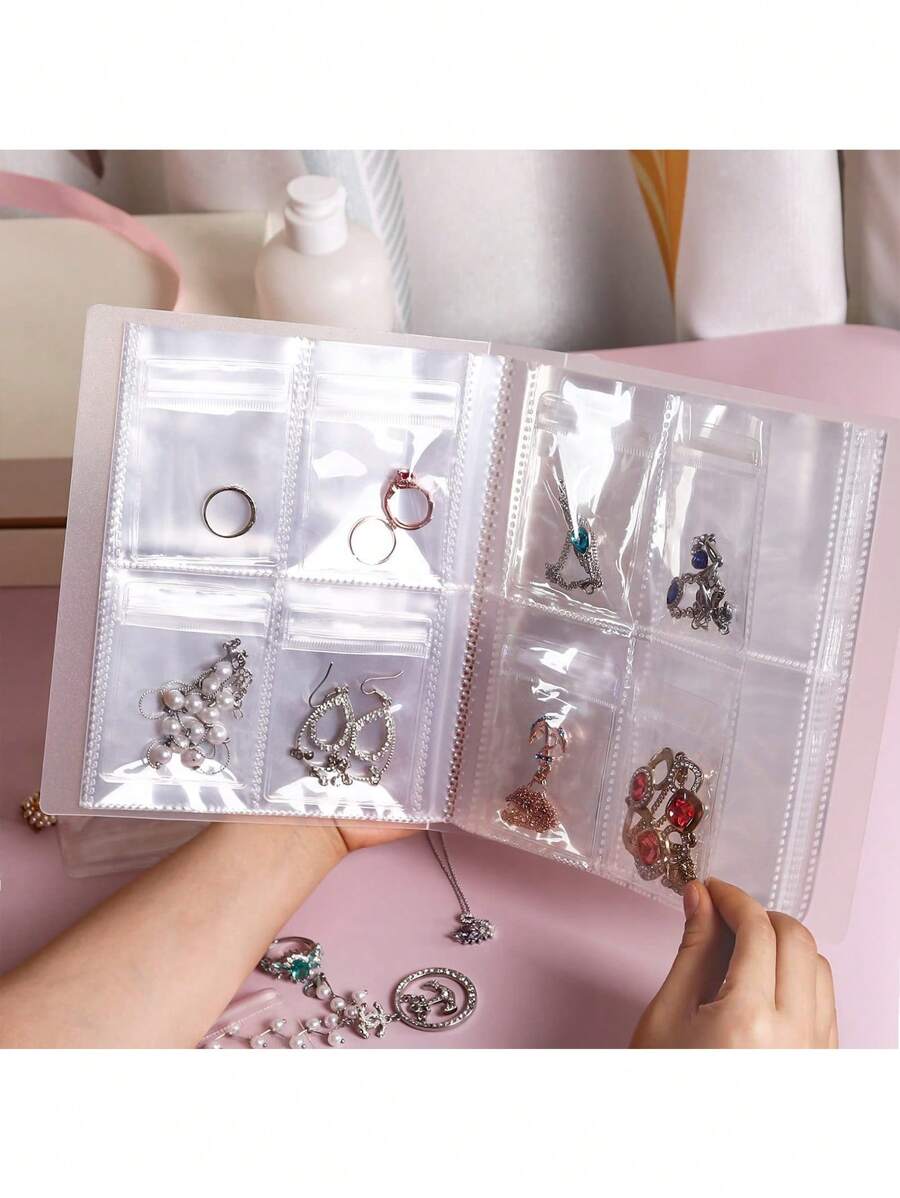 1 套，84/160 件防氧化珠宝收纳抽屉整理袋，透明项链手链戒指支架展示架