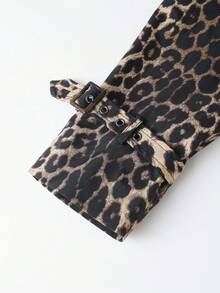 Risissida Women's Leopard Print Commuter Jacket - Lightweight Spring/Autumn Jacket, Regular Fit Comfortable And Fashionable Outerwear - Black - View 10