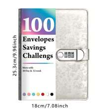 Libro con cerradura de contraseña de seda de 8.5 pulgadas para ahorros, puede contener diversos artículos, equipado con 25 membranas internas, se puede recolectar a través de tarjetas de álbum de fotos, una bolsa se puede usar para múltiples propósitos, libro de almacenamiento multifuncional para efectivo