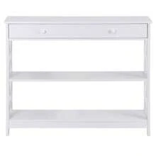 3 Tier X Shaped Entryway Console Table With Storage Drawer Multipurpose White - 1 - Xem 5