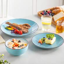 vancasso Servizio da tavola in ceramica 12 pezzi in diversi colori per 4 persone - Multicolore - Visualizzare 5