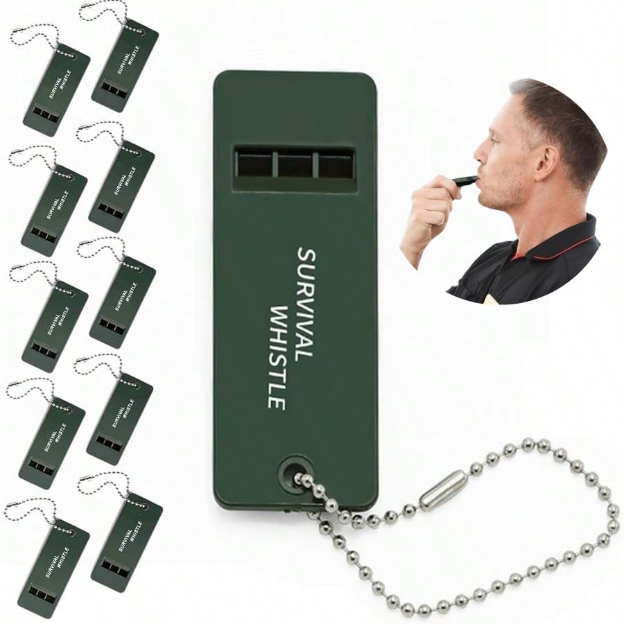 Piezas Silbato de supervivencia multifrec. para exteriores, silbato de emergencia, triple tono de alta frecuencia, apto para camping y senderismo, sil