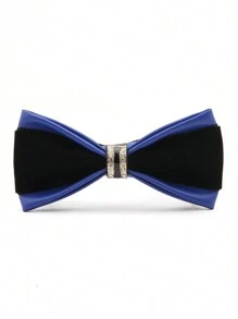 Corbatín de hombre de moda de piel de PU con tachuelas de cristal brillante, adecuado para bodas, fiestas, escenario o cócteles, disponible en múltiples colores