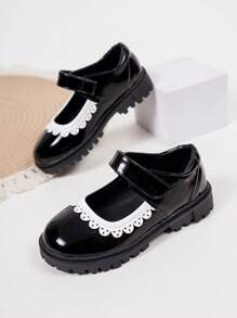 可爱时尚校园百搭活力黑色女孩平底鞋 - 黑色 - 查看 3
