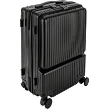 20'' Carry On Luggage Hard Side Luggage With Spinner Wheels Hard Side Suitcase PC Hardshell Spinner Luggage With TSA Lock - Black - Black - View 1