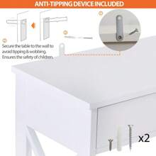 3 Tier X Shaped Entryway Console Table With Storage Drawer Multipurpose White - 1 - Xem 2