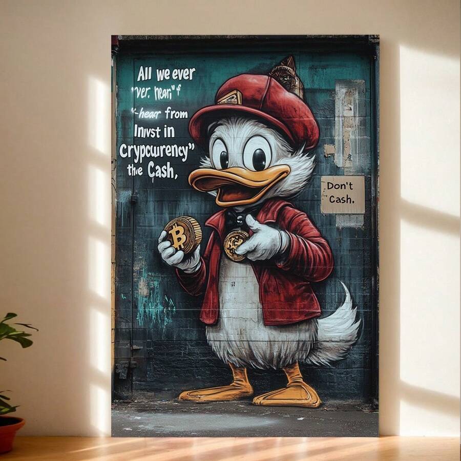 Daffy Duck Classic Poster, Cryptocurrency Theme, Wall Art Decor, Modern Home Paintings,Festive Touch For Valentine's And New Year - Multicolor - View 1