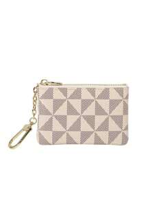 1 pieza Billetera unisex de estilo profesional con cierre de cremallera a cuadros, de gran capacidad y multifuncional, apta para hombres y mujeres, puede contener cosméticos, lápices labiales, tarjetas bancarias, monedas, billetes, llaves, para uso empresarial, casual, de viaje, citas, aniversario, uso diario, estuche portátil para llaves, estilo bohemio