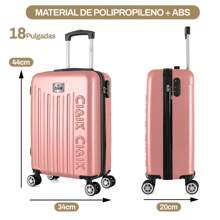 18-Inch Hard-Shell Carry-On Suitcase, Cabin Hand Luggage With 4 Wheels And Integrated Lock, Variety Of Colors - Army Green - View 2