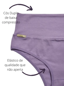 Kit 5 Gabi Cotton Panties With Comfortable Double Waistband And Low Compression For Postpartum - 彩色 - 查看 5