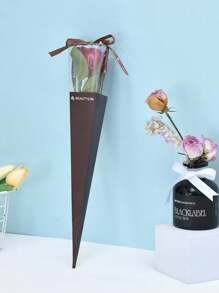 10 piezas, caja de embalaje para ramo de flores, caja individual para clavel, embalaje de flores, caja para rosa, caja de regalo, decoración de flores para el Día de San Valentín, decoración de boda, fiesta de boda, suministros de boda, regalos de boda (sin flores, el color de la cinta de la fuente es aleatorio)