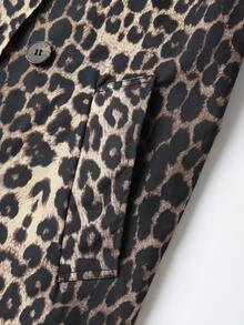 Risissida Women's Leopard Print Commuter Jacket - Lightweight Spring/Autumn Jacket, Regular Fit Comfortable And Fashionable Outerwear - Black - View 9