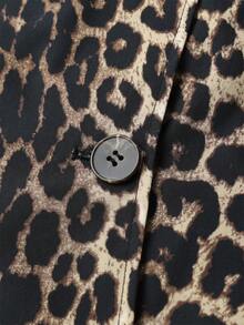 Risissida Women's Leopard Print Commuter Jacket - Lightweight Spring/Autumn Jacket, Regular Fit Comfortable And Fashionable Outerwear - Black - View 7