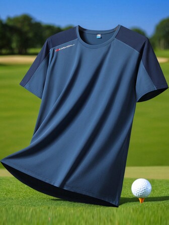 Koszulki sportowe i outdoorowe Męskie ubrania outdoorowe Ubrania wiosenne i letnie Koszulki sportowe Krótki rękaw Codzienne i casualowe Do biegania i ćwiczeń Wygodne Luźne Tenis i golf Hokej Jeździectwo