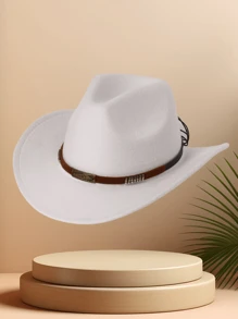 1 szt. Jednolity kolor metaliczny nit kontrastowy kolor kokarda kowbojski kapelusz zachodni unisex na podróże swobodny festiwal jazzowy kapelusz, odpowiedni do codziennego użytku - Wielokolorowe - Zobacz 6