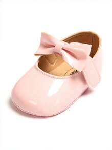 Zapatos rosas para bebé de la marca Yibubu, zapatos de princesa con lazo para niñas bebés, primeros pasos para bebé, sandalias de y suela blanda para recién nacidos, zapatos planos