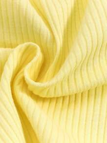 Conjunto de 2 piezas para niña bebé con diseño bordado de conejo amarillo, Serie adorable, perfecto para Pascua - Amarillo - Ver 9