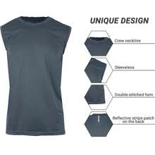 2-Pack Men's Moisture-Wicking Activewear Performance Muscle Tee - Black - Charcoal - View 6