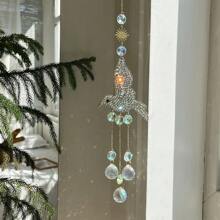 1pc 3D Wind Chime Hanging Ornaments Crystal Sun Catcher Bird Pendant Wind Chimes Ball Hanging Rainbow House Garden Decor Gifts Birthday Graduation
