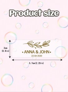 23/45/95pc Custom Wedding Bubble Tube Stickers, Personalized Name And Date Bubble Wand Stickers, PVC Material, Custom Wedding Reception Stickers, Transparent Bubble Stickers, Waterproof Stickers For Drinks And Glass,Back To School Supplies - Multicolor - View 8