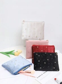 1个优雅天鹅绒星形图案化妆包，大容量化妆刷收纳袋，金色星星装饰，多功能化妆品收纳盒，女士手提化妆包，旅行化妆洗漱包，必备礼品收纳包，拉链配件，美甲，化妆包，化妆包，化妆品收纳包，旅行，化妆袋，包，梳妆台，化妆袋，旅行必备，化妆包，化妆包，旅行必备，梳妆台配件，小化妆包，化妆包，旅行必备，大容量，大化妆包，圣诞礼物，收纳袋，旅行，女士旅行必备礼物，收纳袋，手拿包/小手提包，化妆品收纳包，刷子架，迷你收纳袋，大容量收纳袋，女士礼物，圣诞礼物，女士礼物创意，化妆袋，旅行必备 - 彩色 - 查看 3