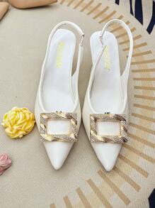 2pcs Detachable Crystal Shoe Clips, Shoe Accessories DIY Suitable For Office, Wedding Party, Various Shoes, Bags, Hats, Clothes Decorations, Women's Shoe Ornaments