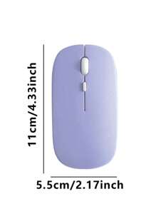 1pc ABS Material Ultra-Thin Wireless Mouse In Macaron Colors - Purple - View 2