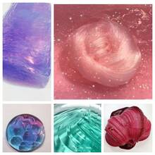 1/2/4件装透明水晶史莱姆套装，蜜桃粉色果冻方块闪光脆皮史莱姆，成人减压史莱姆玩具，有弹性且不粘手